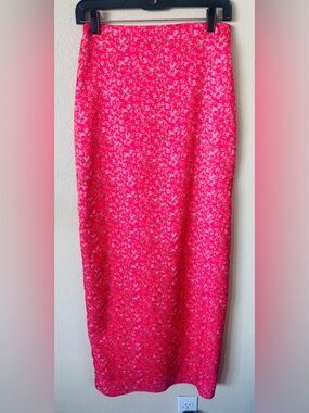 AFRM Rennia Long Floral Skirt in Red Ditsy Size: Small